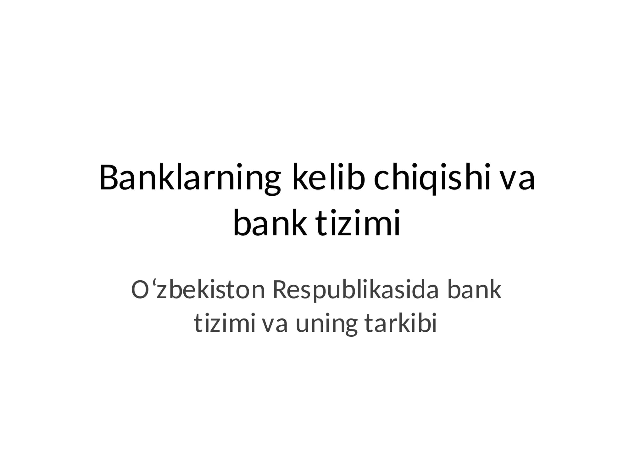 Bank tizimi