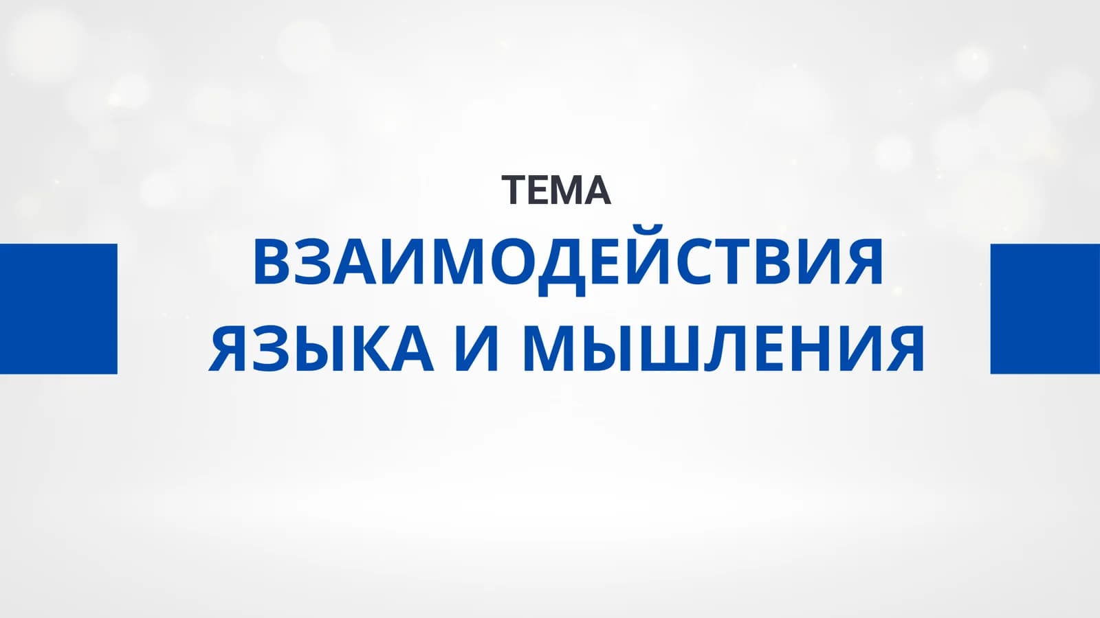 ВЗАИМОДЕЙСТВИЯ ЯЗЫКА И МЫШЛЕНИЯ
