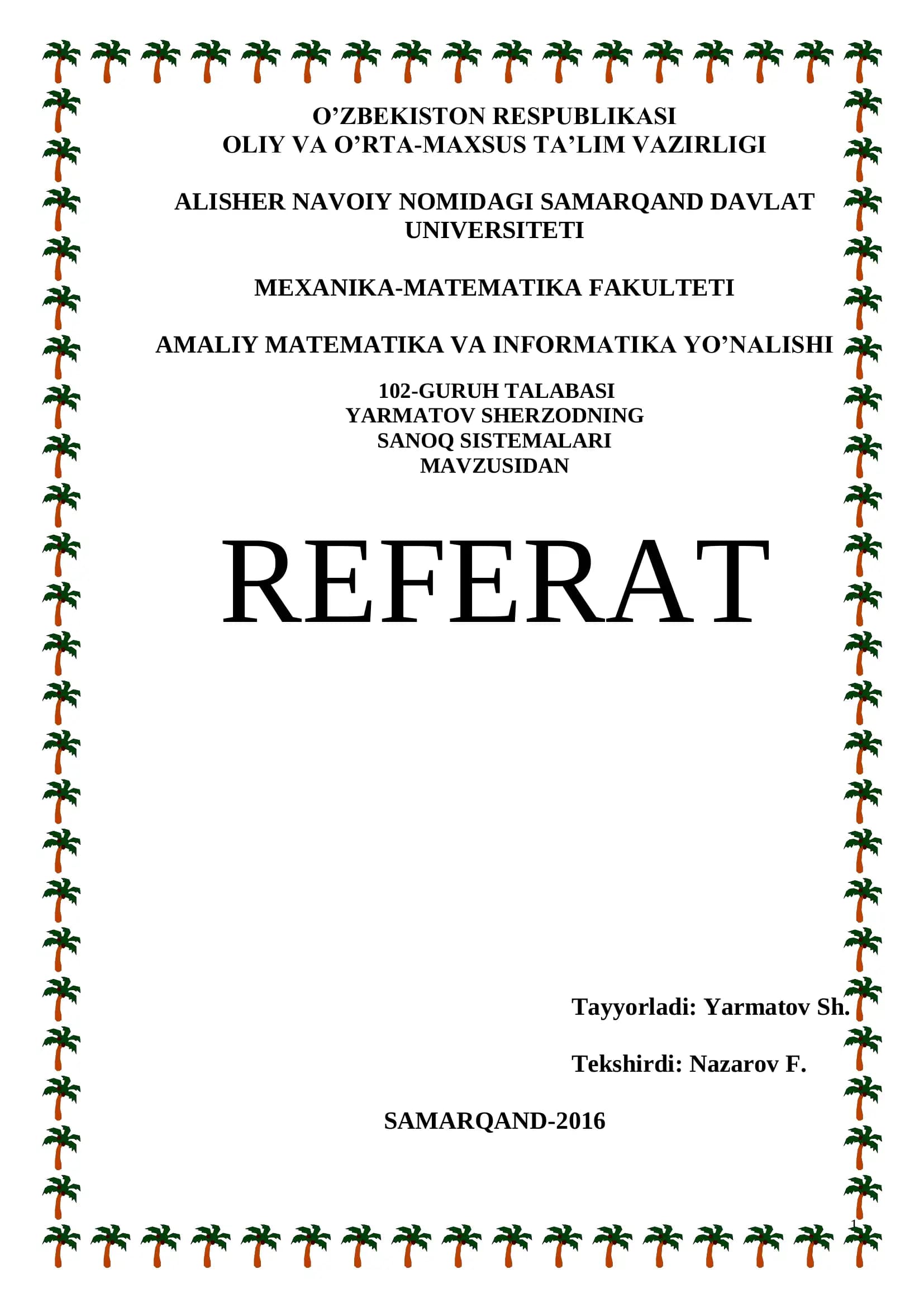 Sanoq Sistemalari