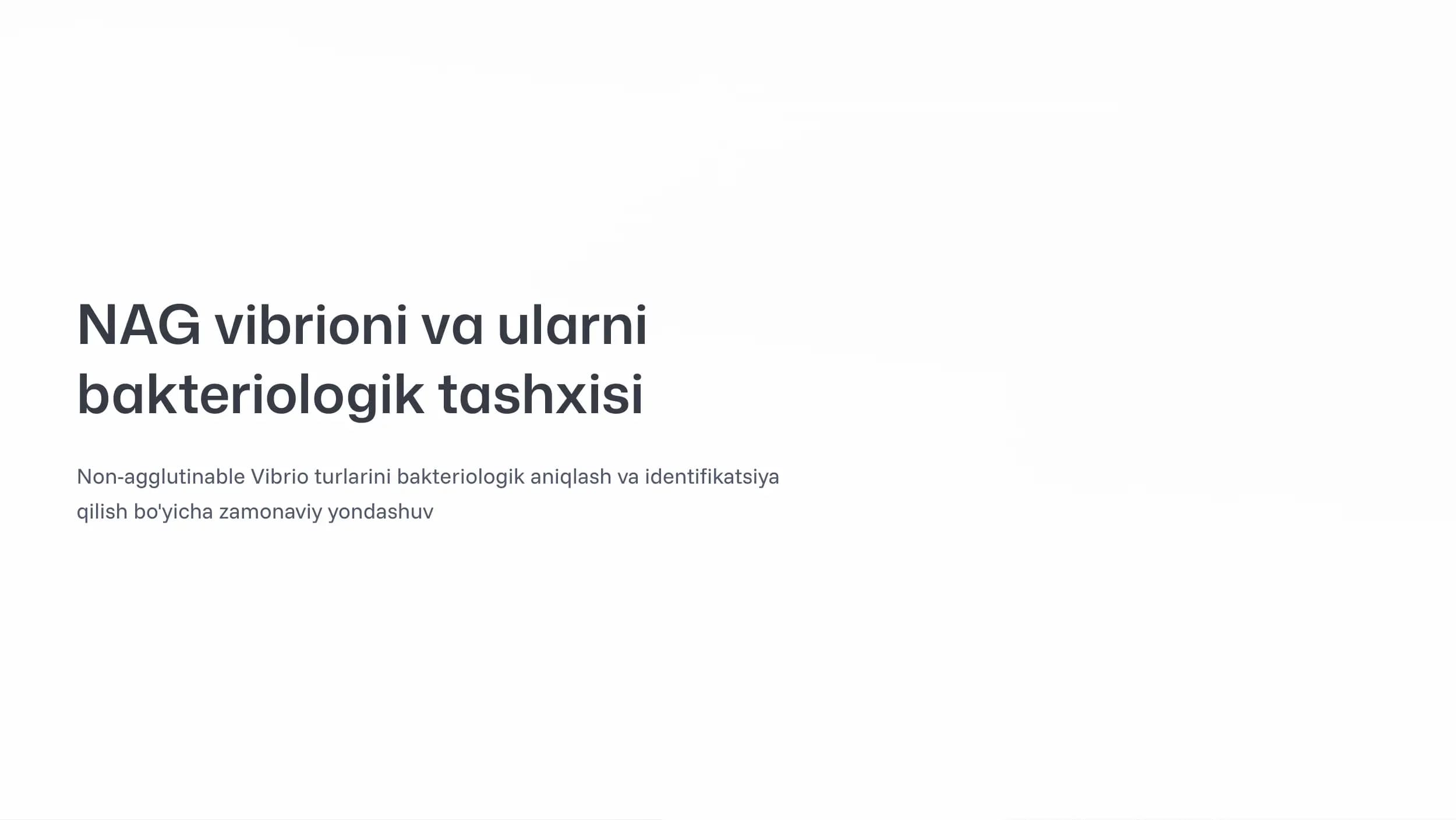 NAG vibrioni va ularni bakteriologik tashxisi.