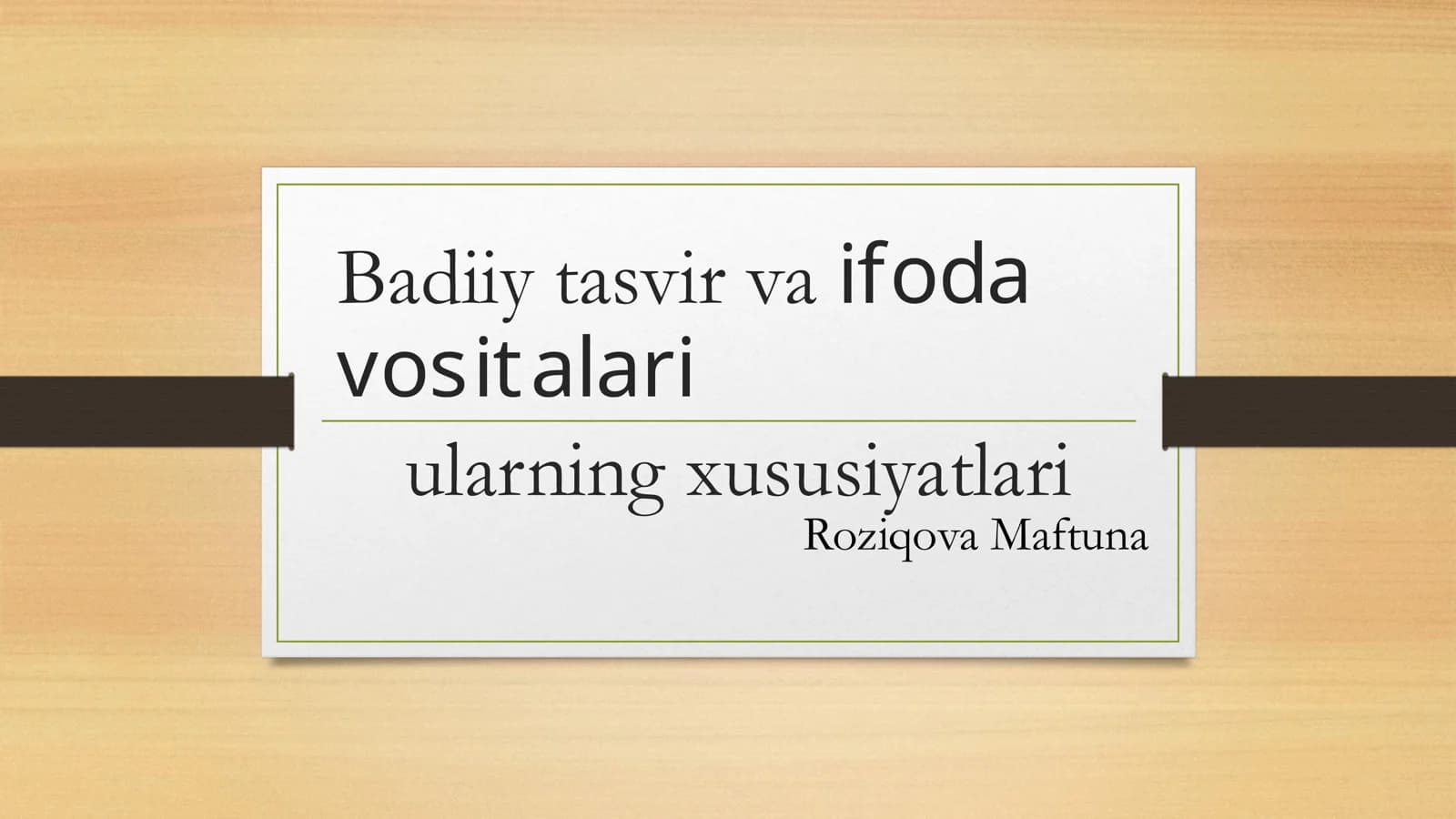 Badiiy tasvir va ifoda vositalari