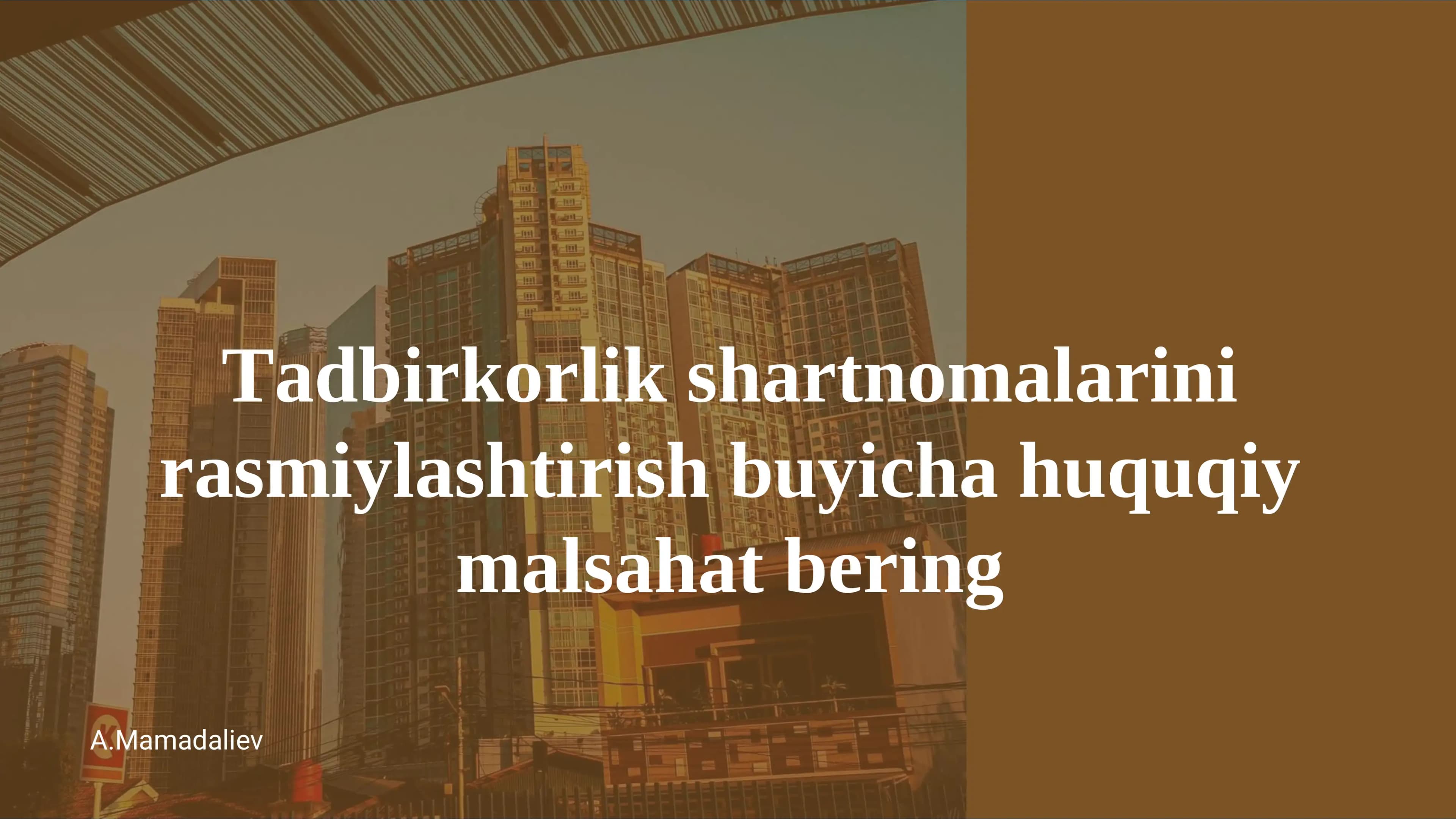 Tadbirkorlik shartnomalarini rasmiylashtirish