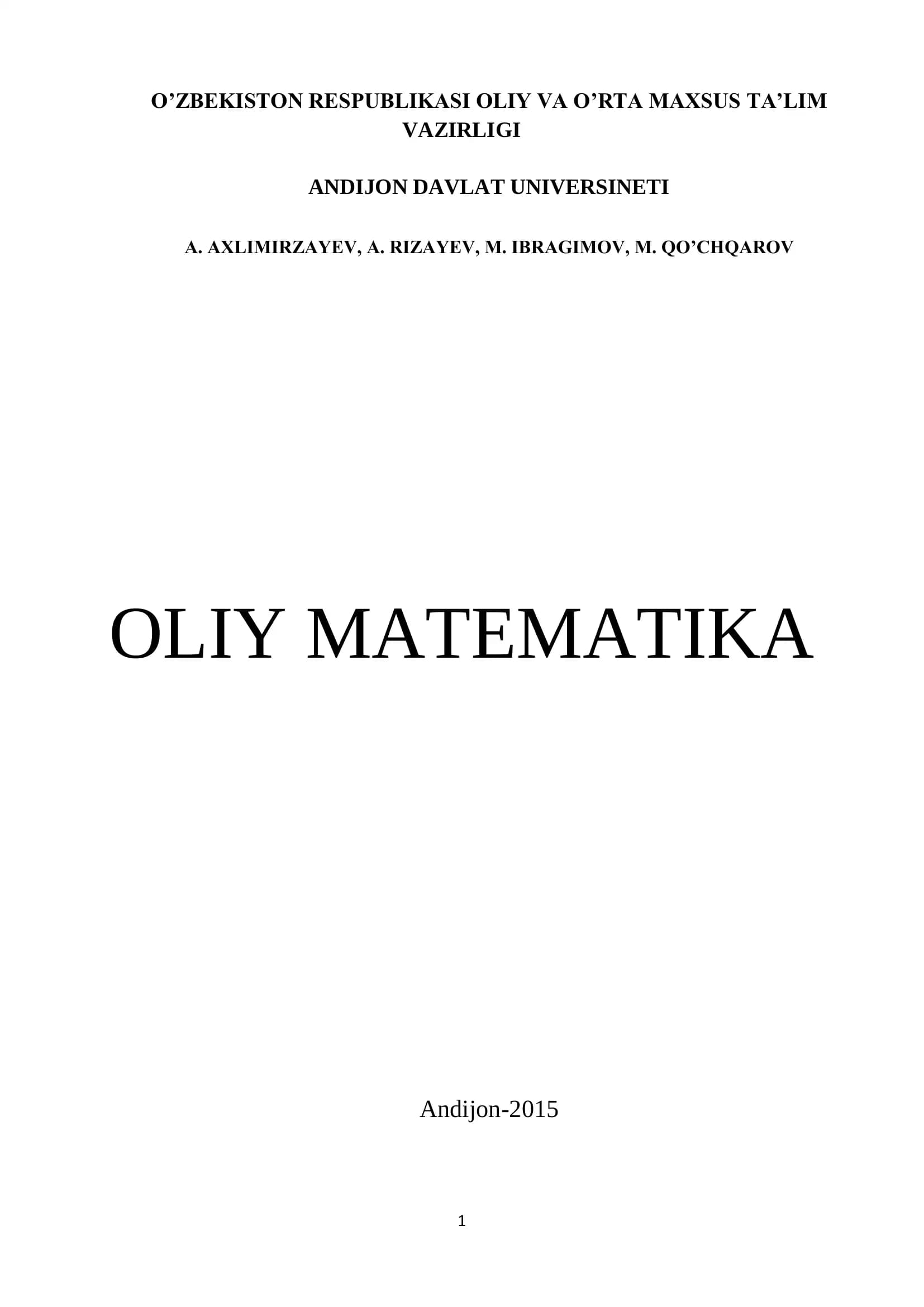 OLIY MATEMATIKA
