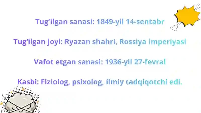 Ivan Petrovich Pavlovning asosiy hissasi