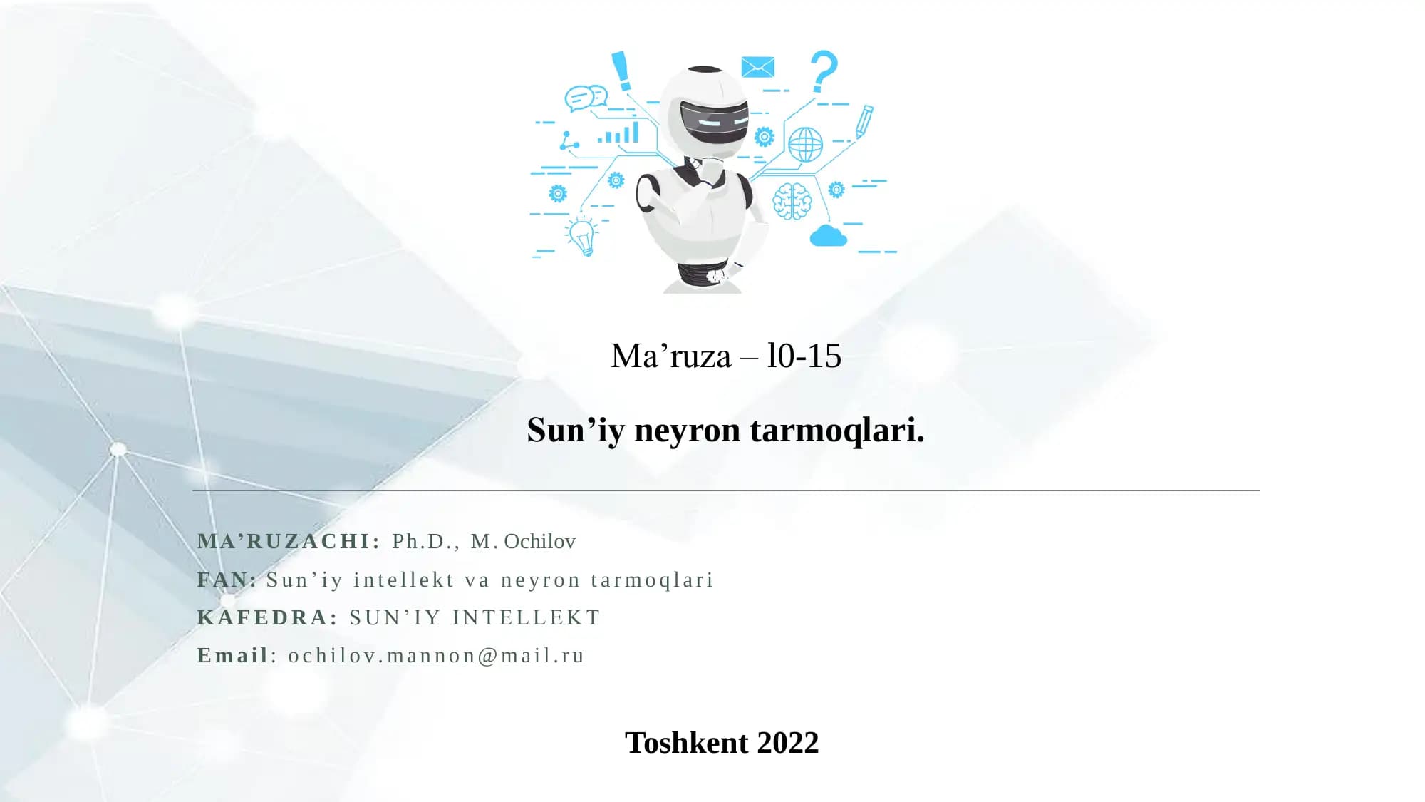 Sun’iy neyron tarmoqlari