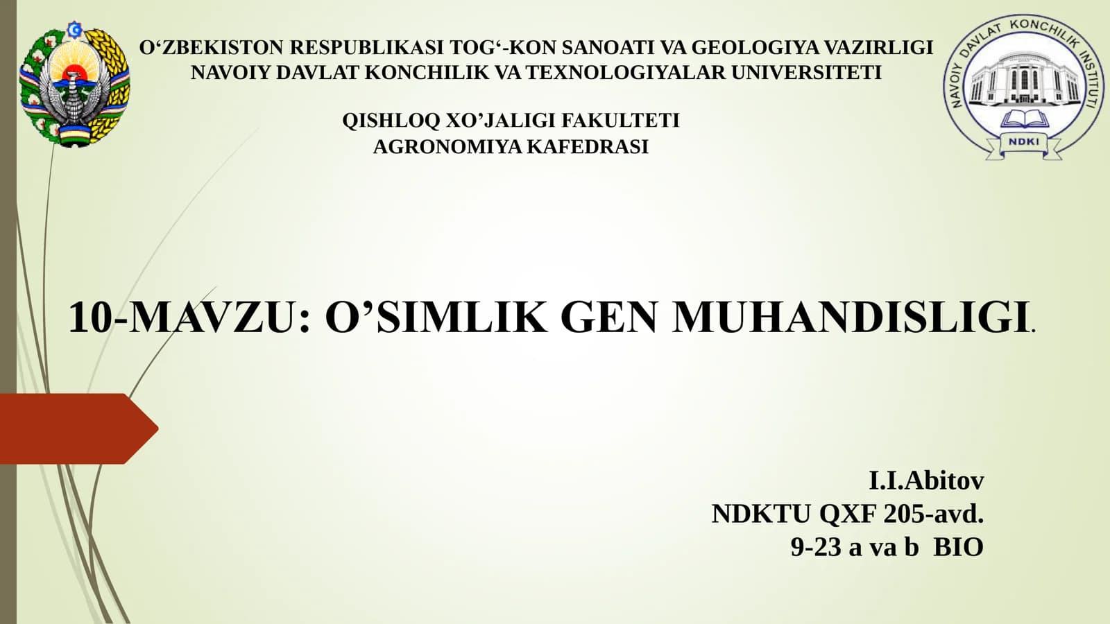 O’SIMLIK GEN MUHANDISLIGI