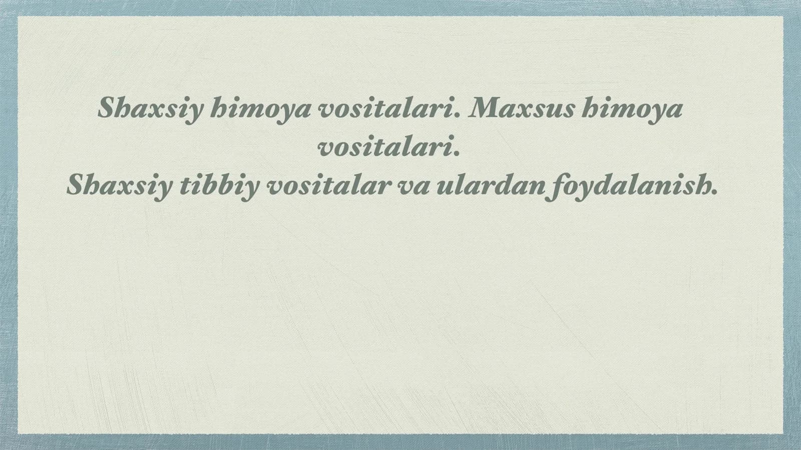 shaxsiy himoya vositalari