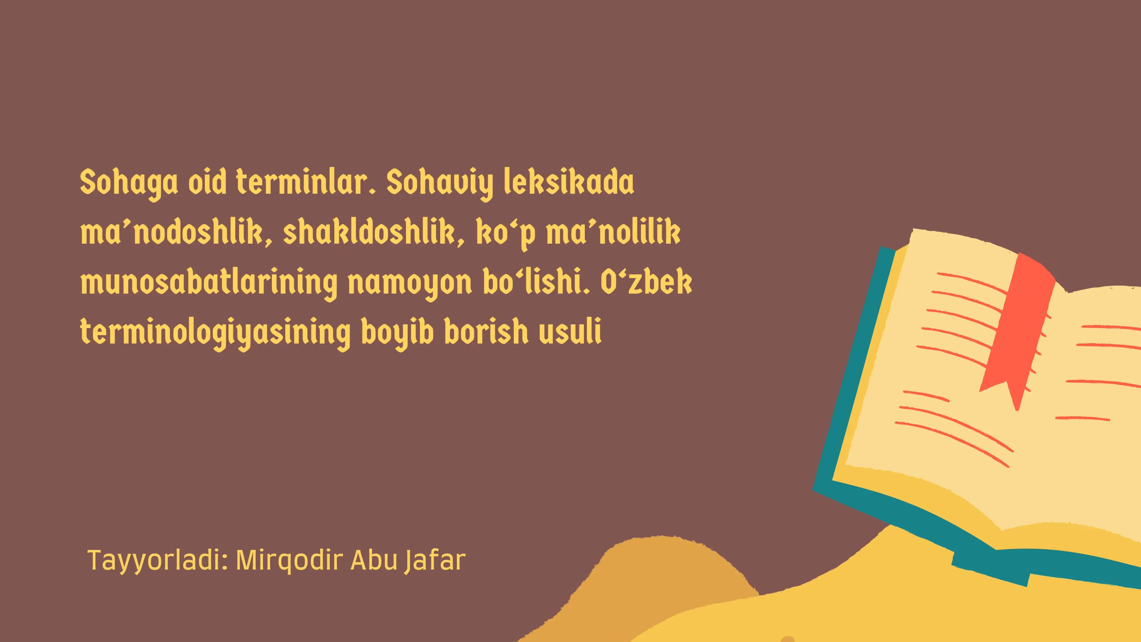 Sohaviy leksikada terminologiya