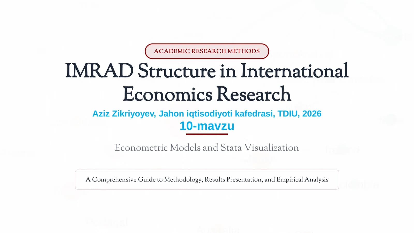 IMRAD Structure in International Economics Research