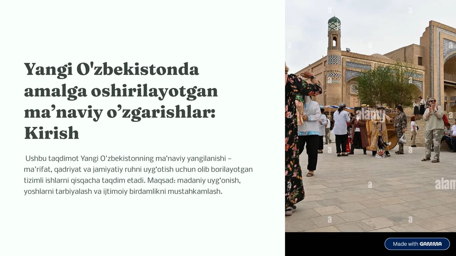 Yangi O'zbekistonda ma'naviy o'zgarishlar
