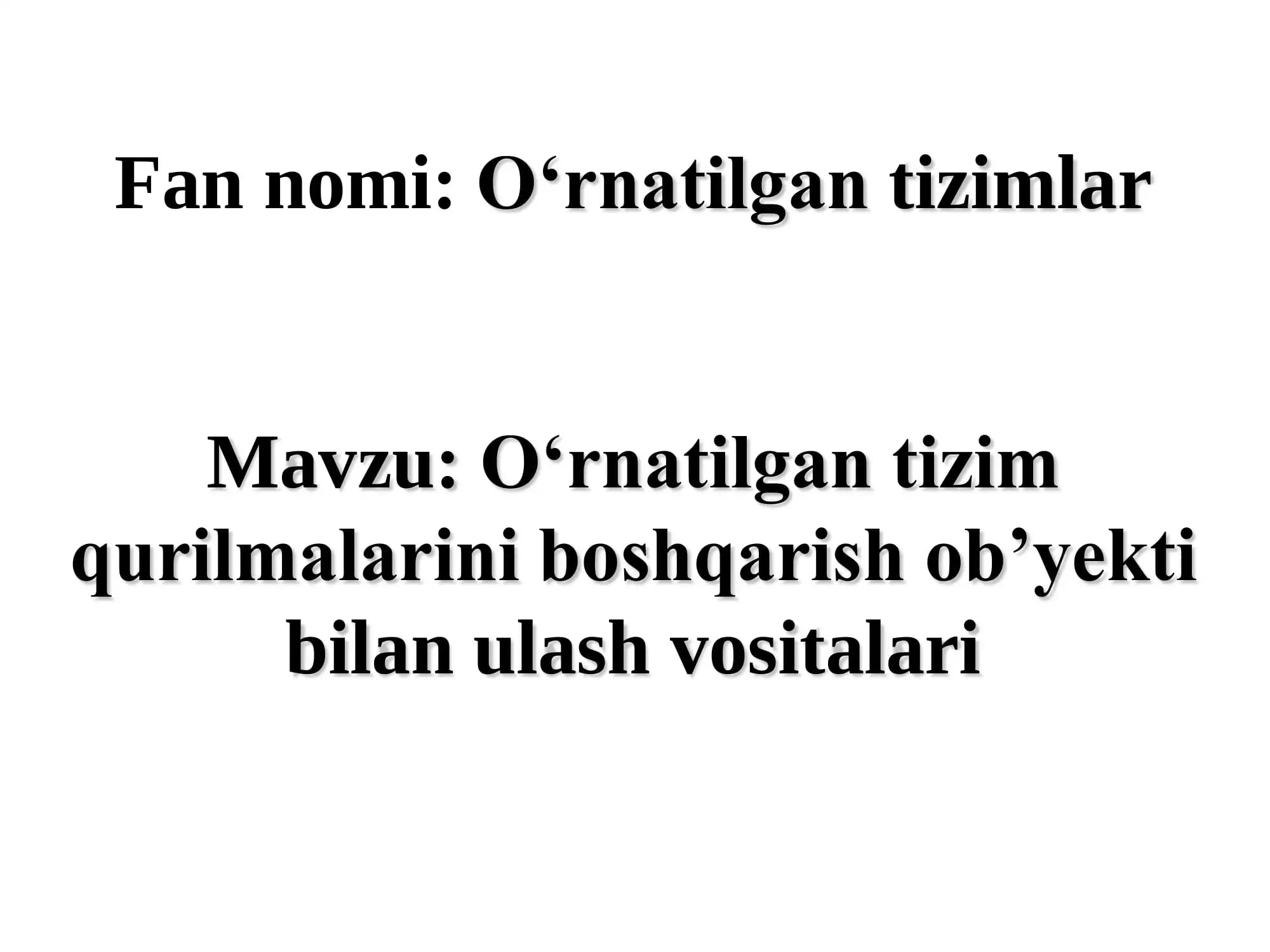 O‘rnatilgan tizimlar