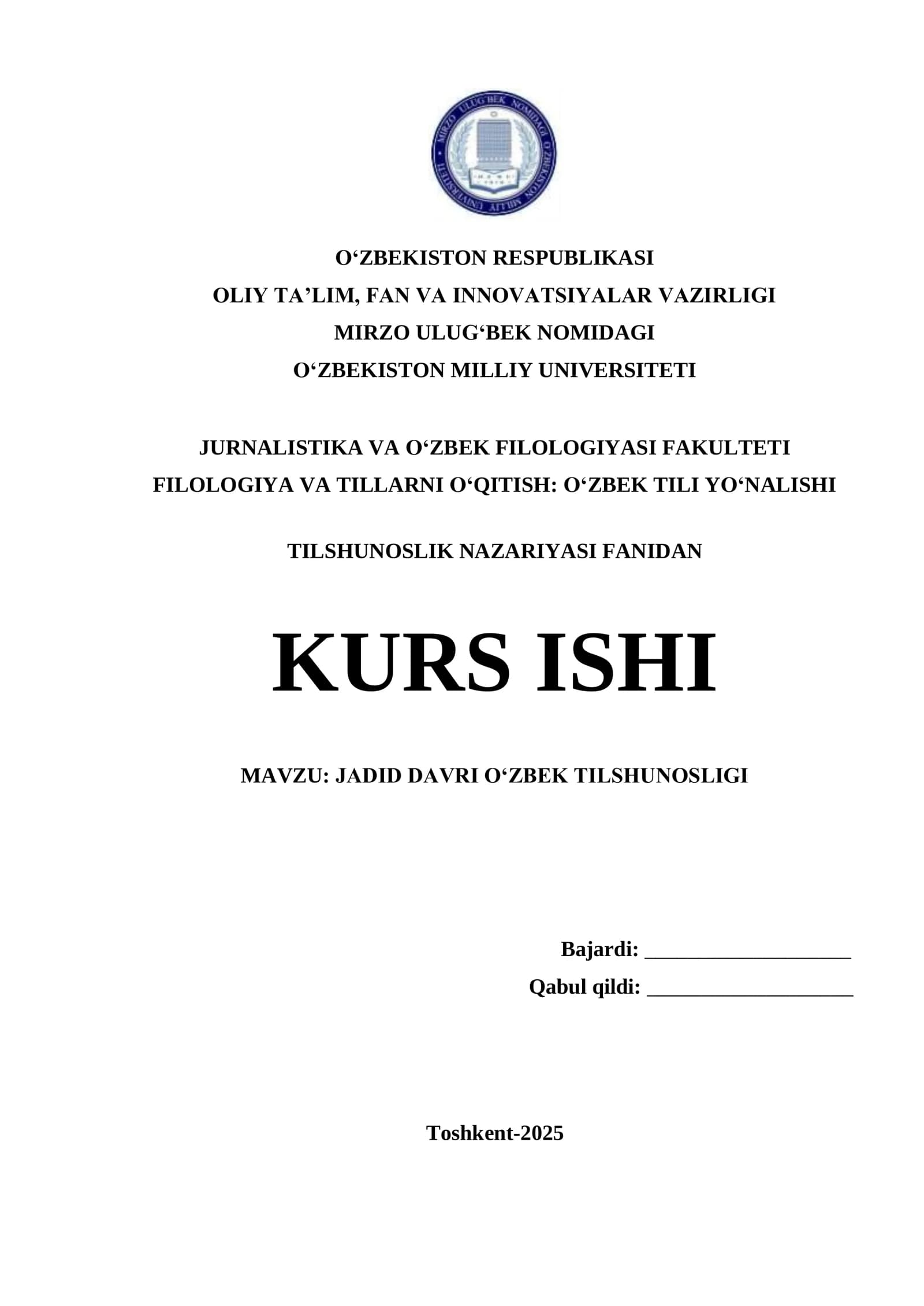 JADID DAVRI O‘ZBEK TILSHUNOSLIGI