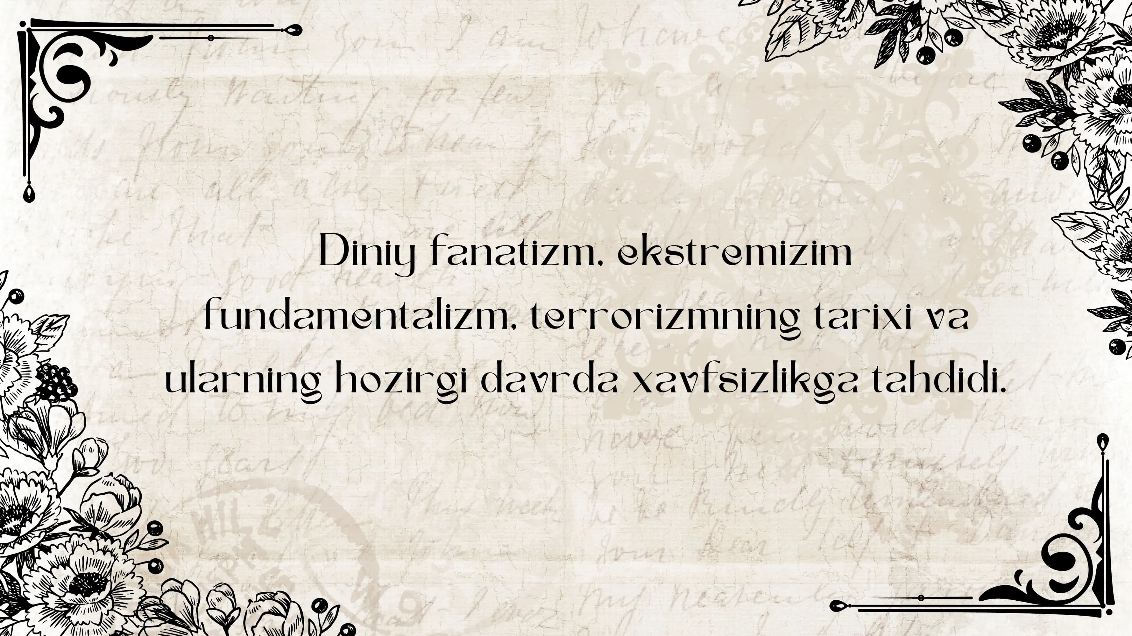 Dinniy fanatizm ekstremizm terrorizm