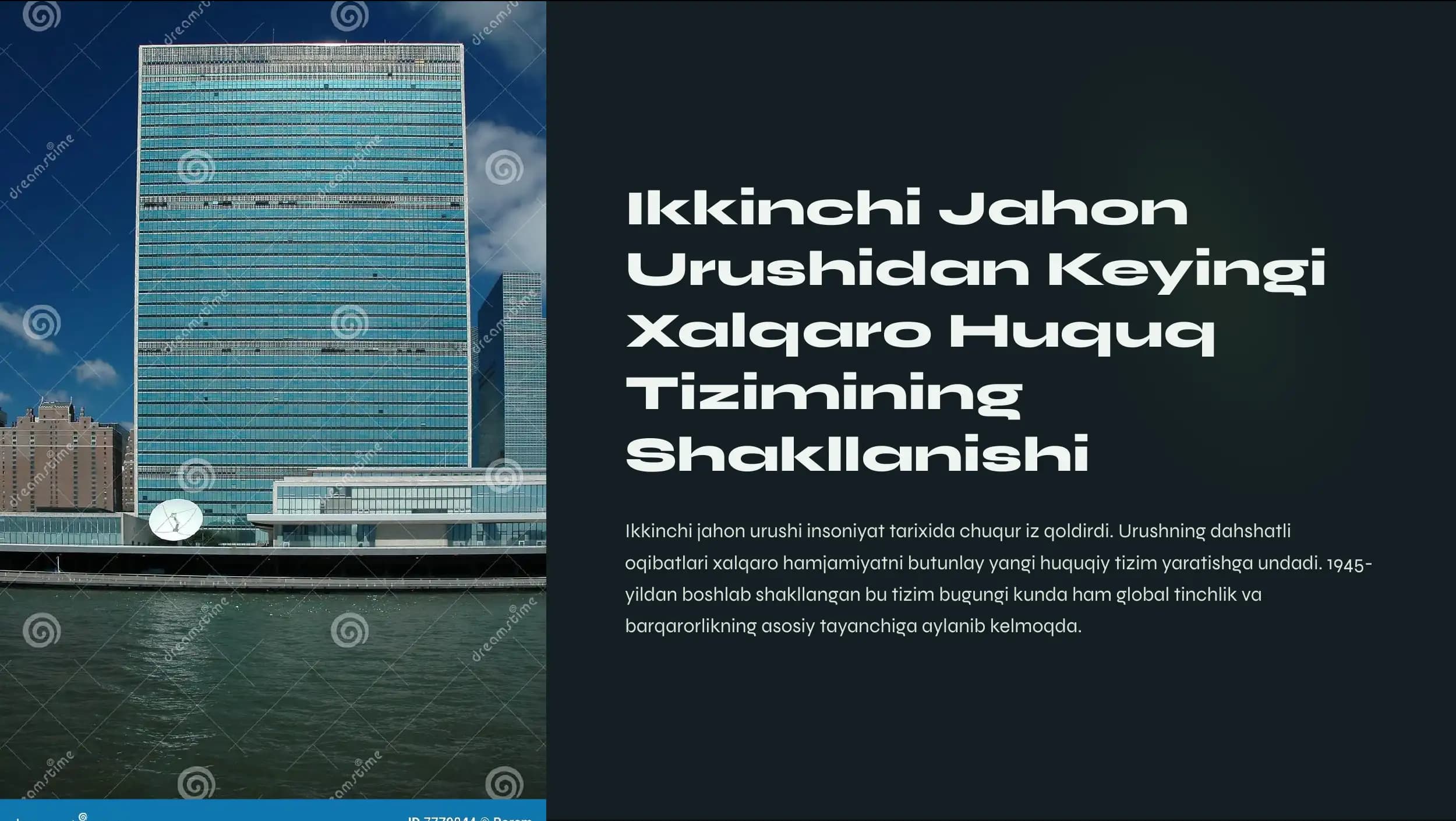 Ikkinchi Jahon Urushidan Keyingi Xalqaro Huquq Tizimining Shakllanishi