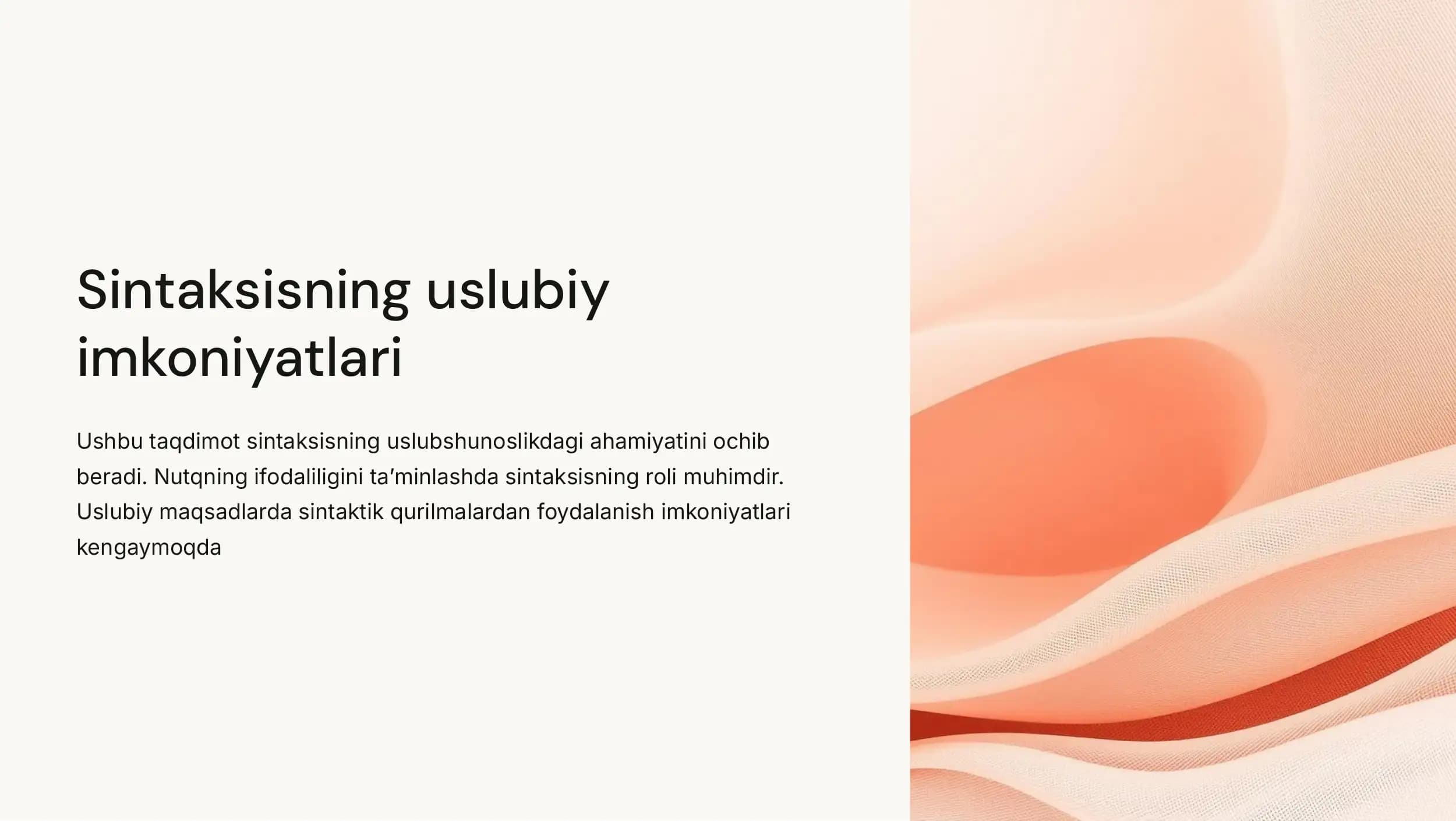 Sintaksisning uslubiy  imkoniyatlari