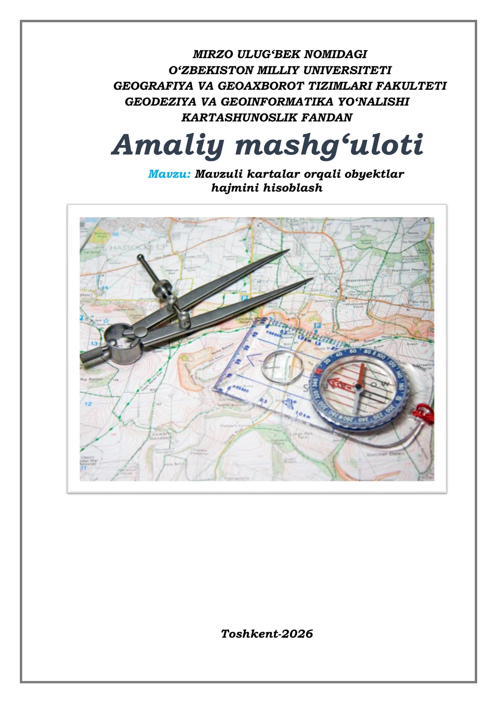 Mavzuli kartalar orqali obyektlar hajmini hisoblash