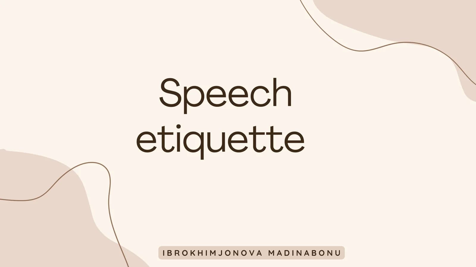 Speech etiquette