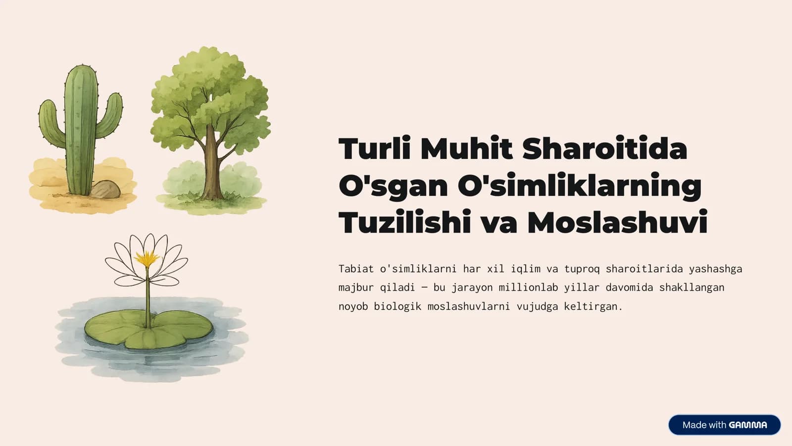 O'simliklar va Yashash Muhitining Ta'siri