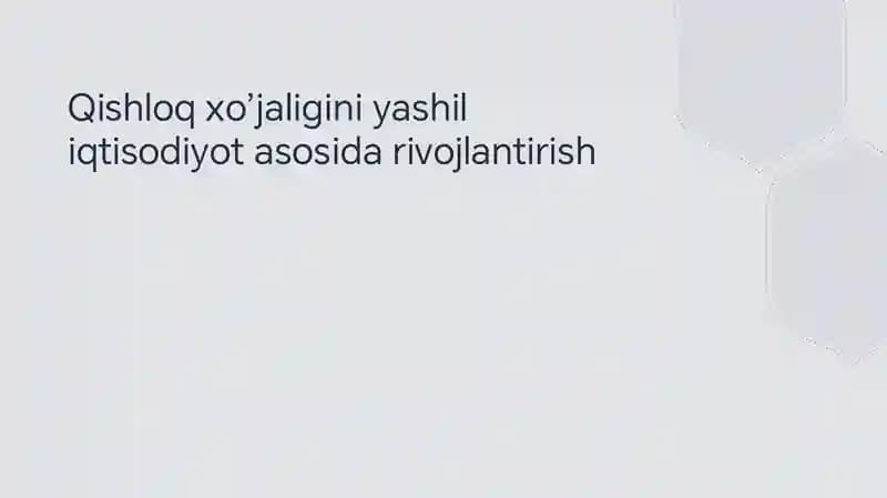 Yashil iqtisodiyot
