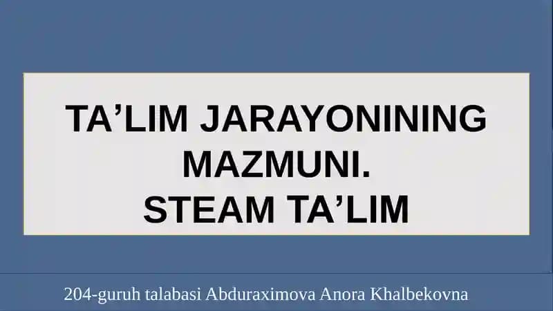 Pedagogika fanidan taqdimot