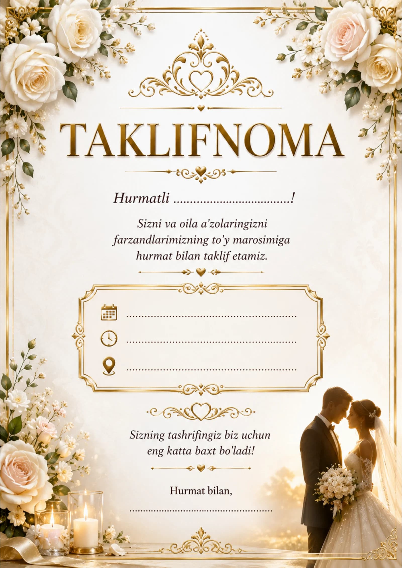 Taklifnoma 2 ta shablon