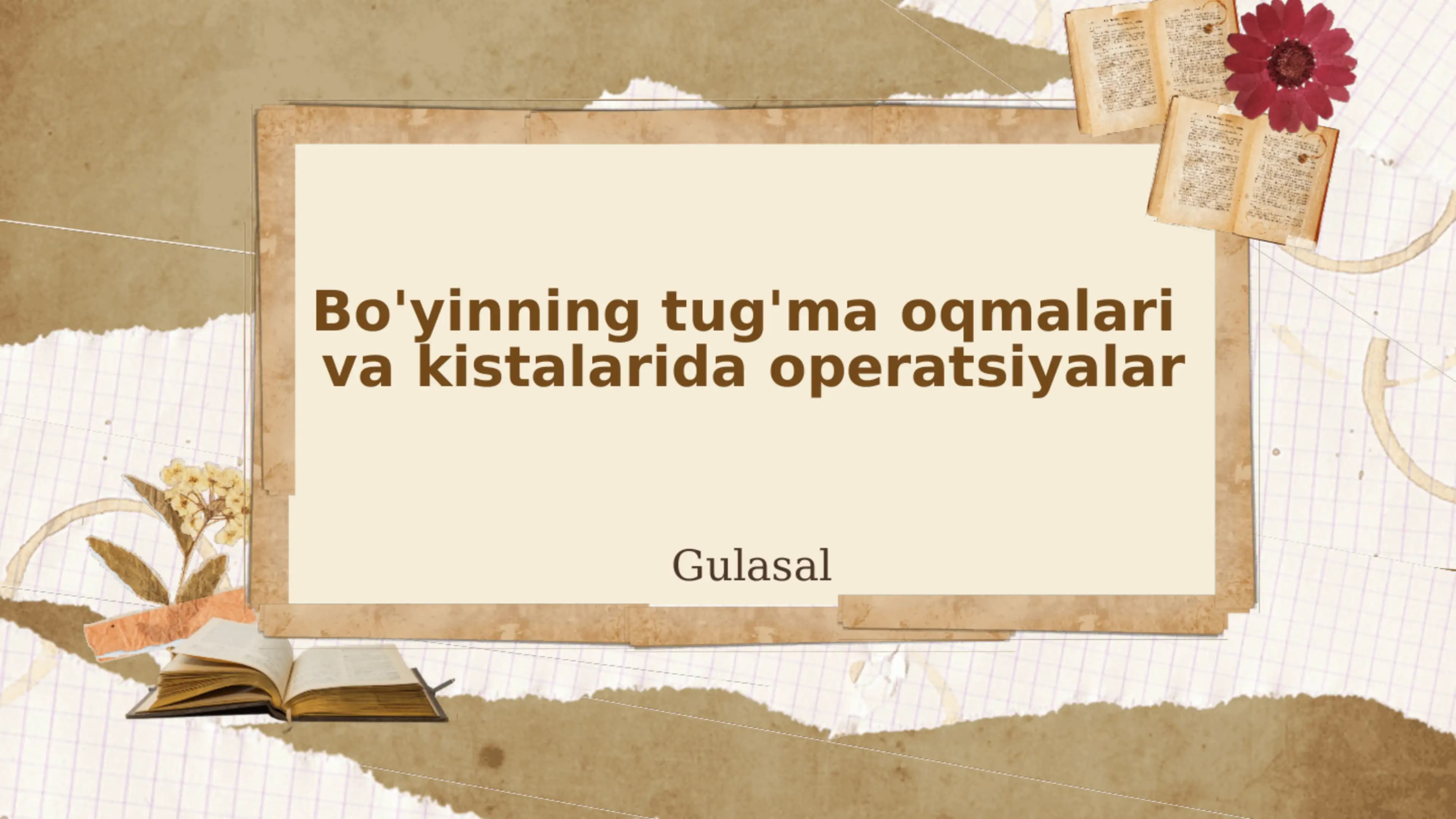 Bo'yinning tug'ma oqmalari va kistalarida operatsiyalar