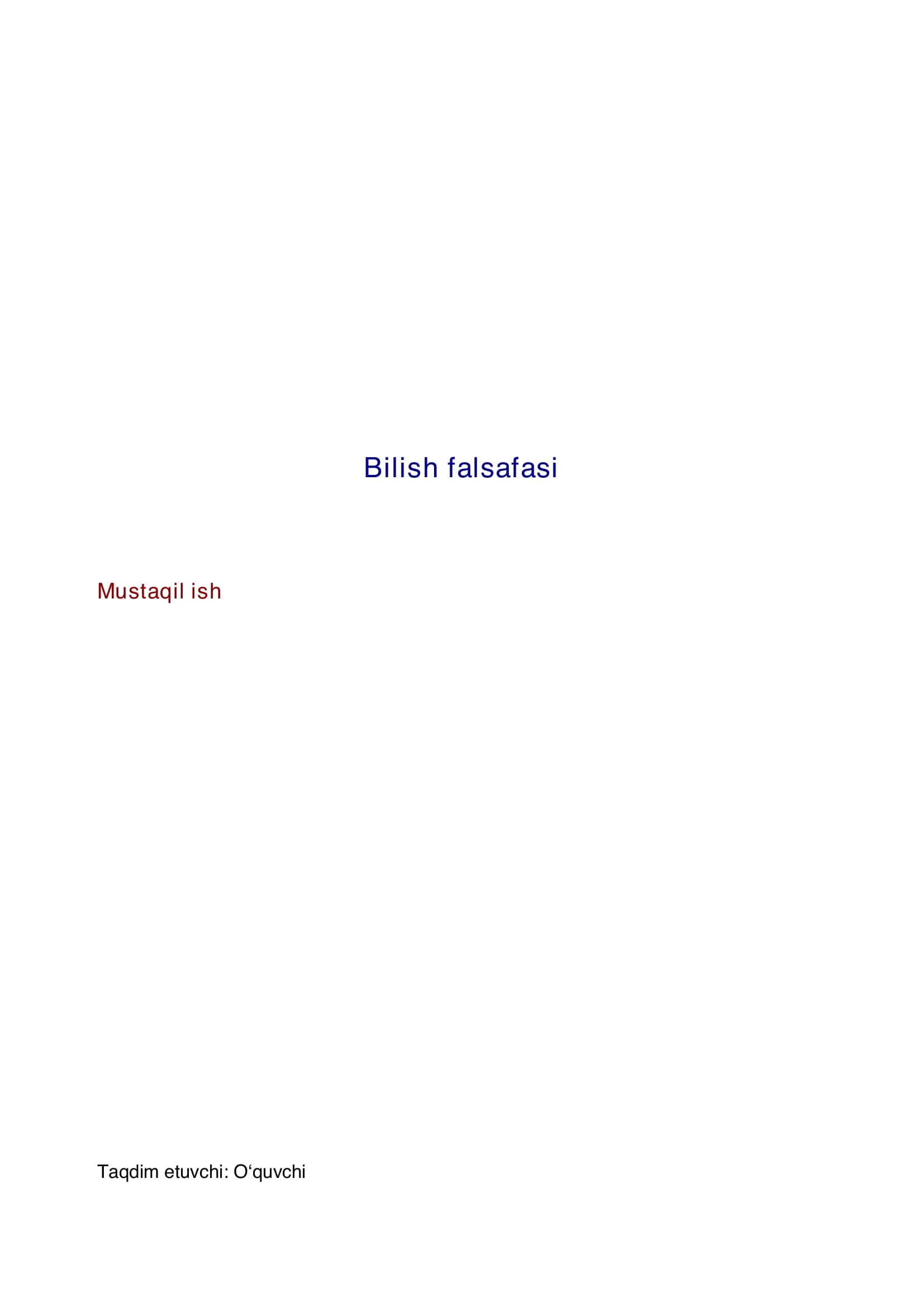 Bilish falsafasi