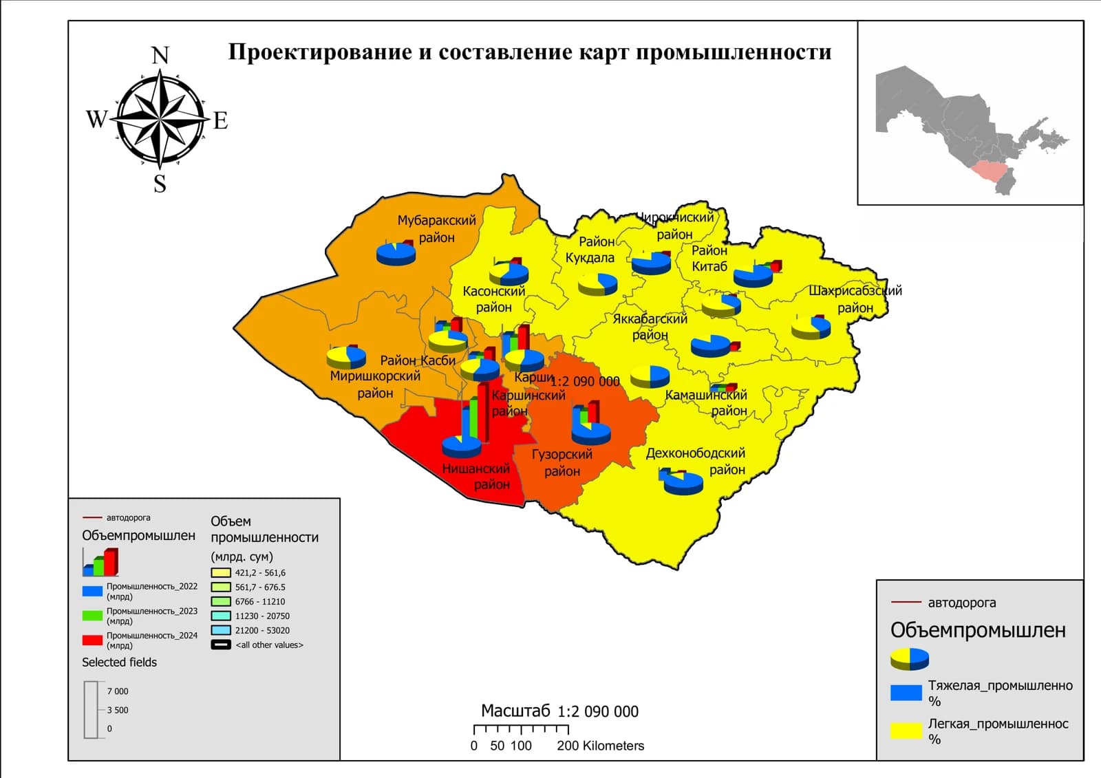 Проектирование и составление карт промышленности