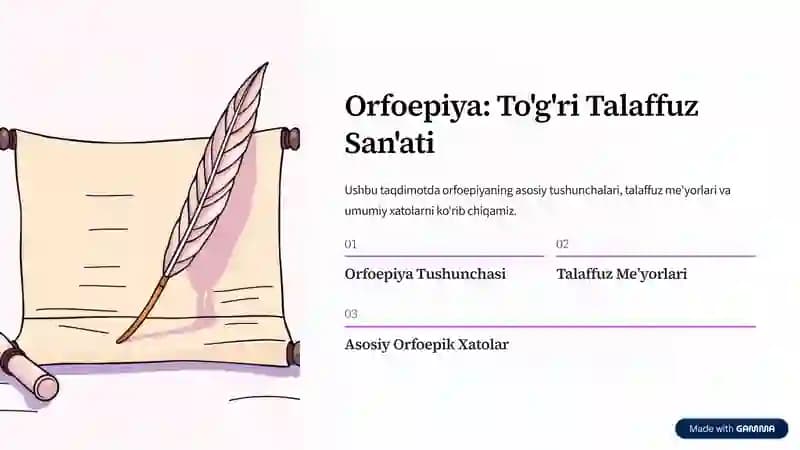 Orfoepiya: To'g'ri Talaffuz San'ati