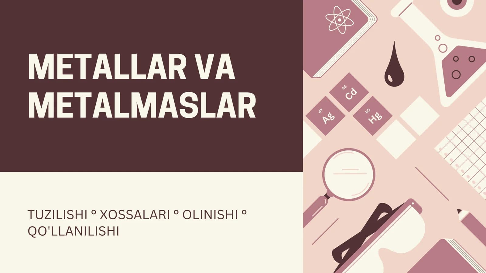 METALLAR VA METALMASLAR
