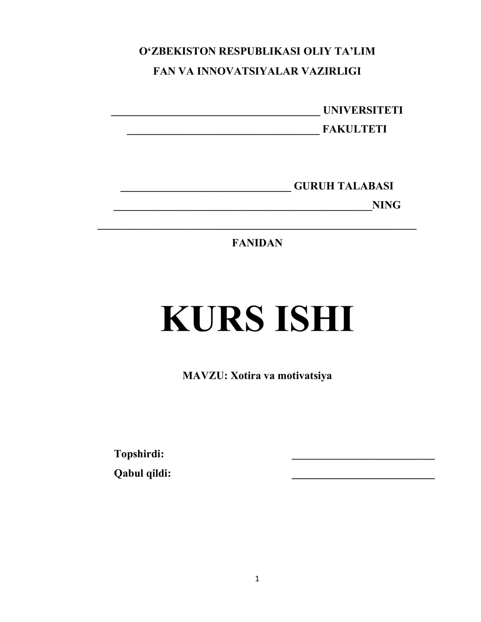 Xotira va motivatsiya