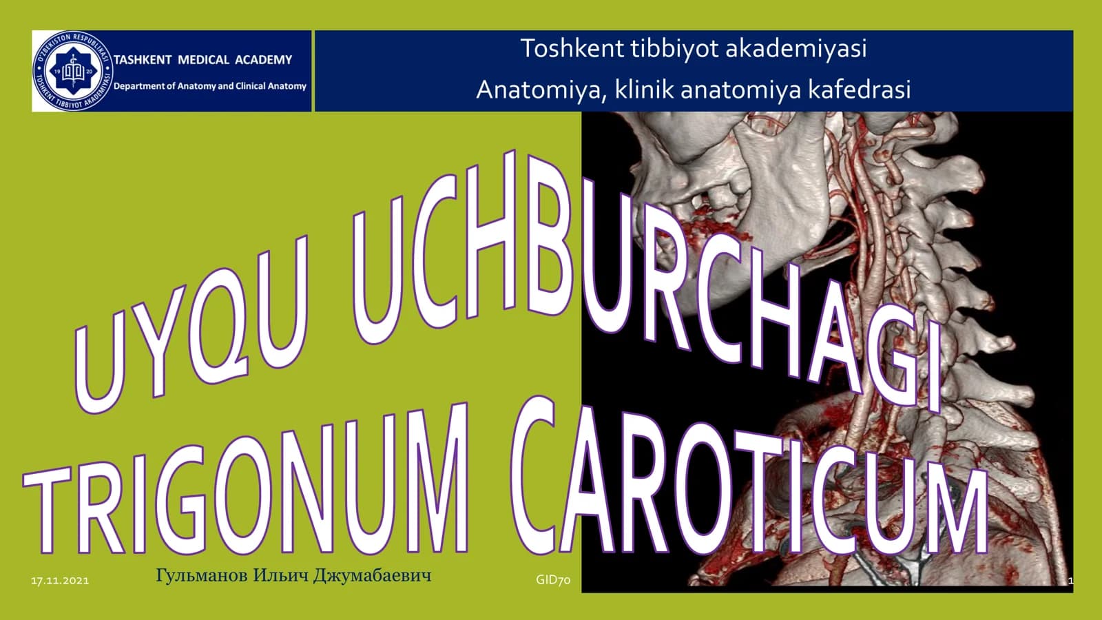 Toshkent tibbiyot akademiyasi Anatomiya
