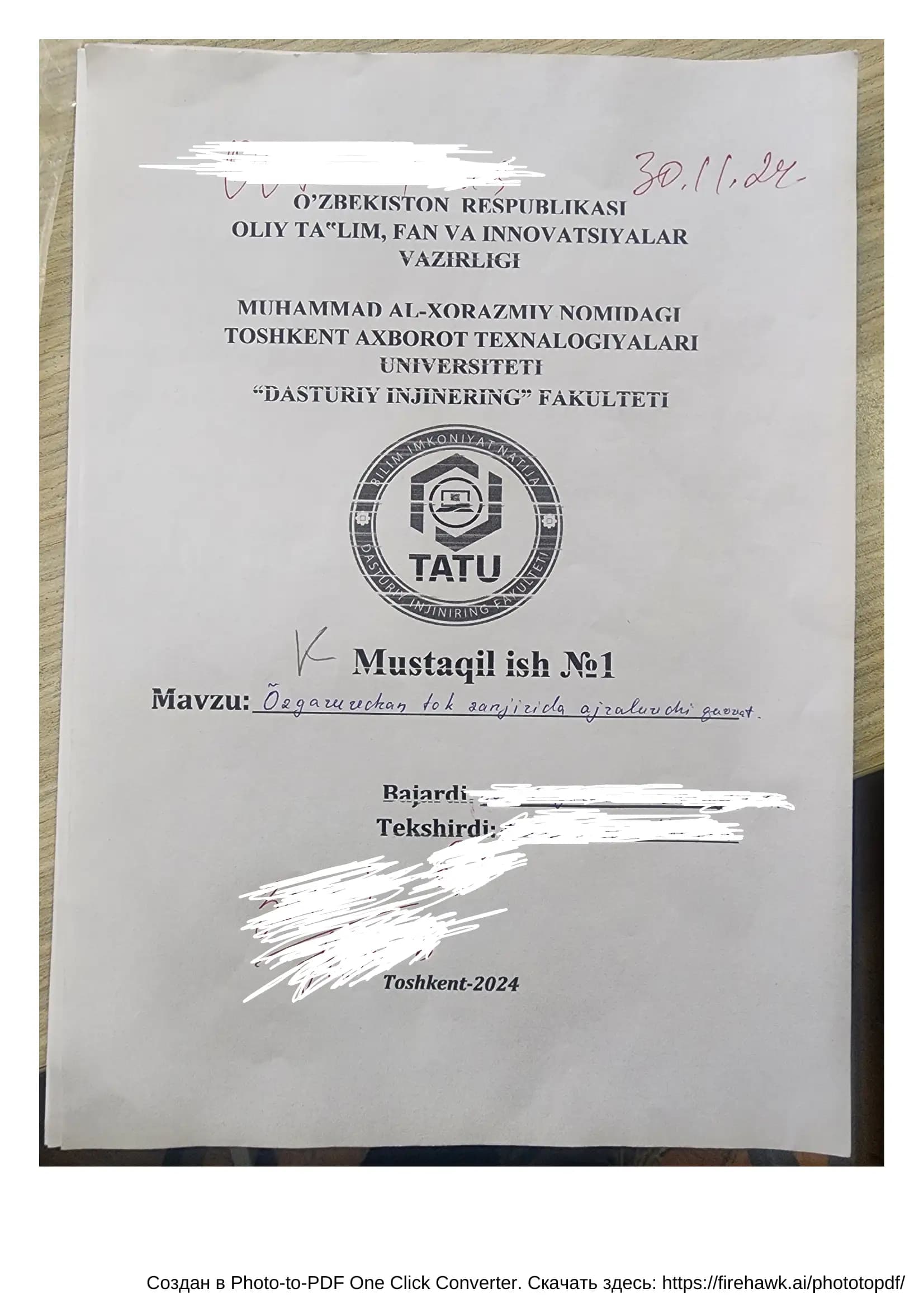 O'zgaruvchan tok zanjirida ajraluvchi quvvat