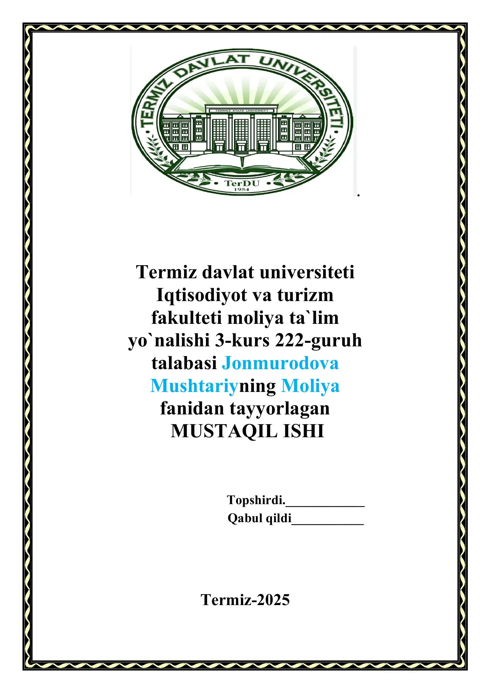 Moliyaviy risklarni baholash metodlari