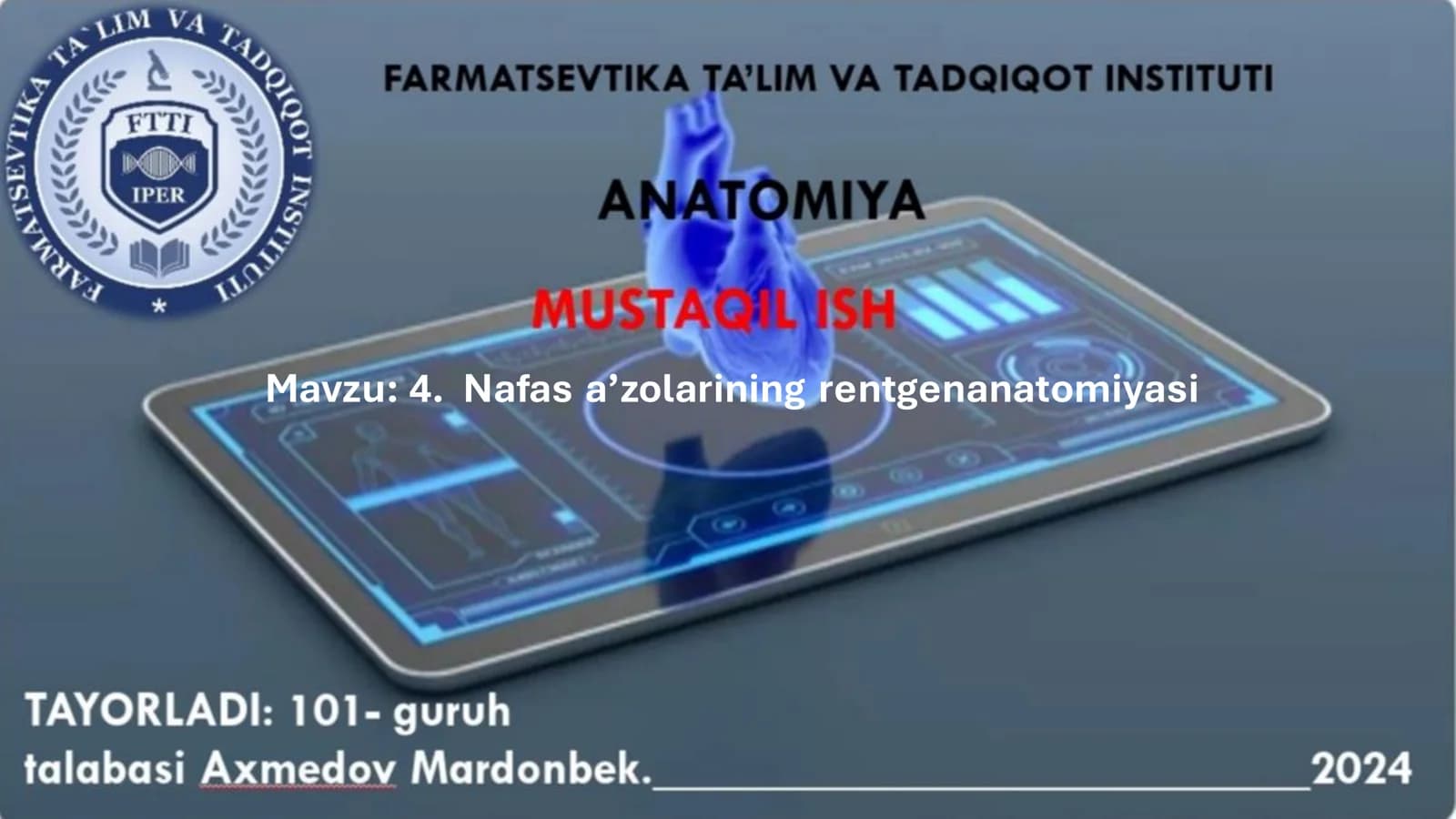 Nafas a’zolarining rentgenanatomiyasi