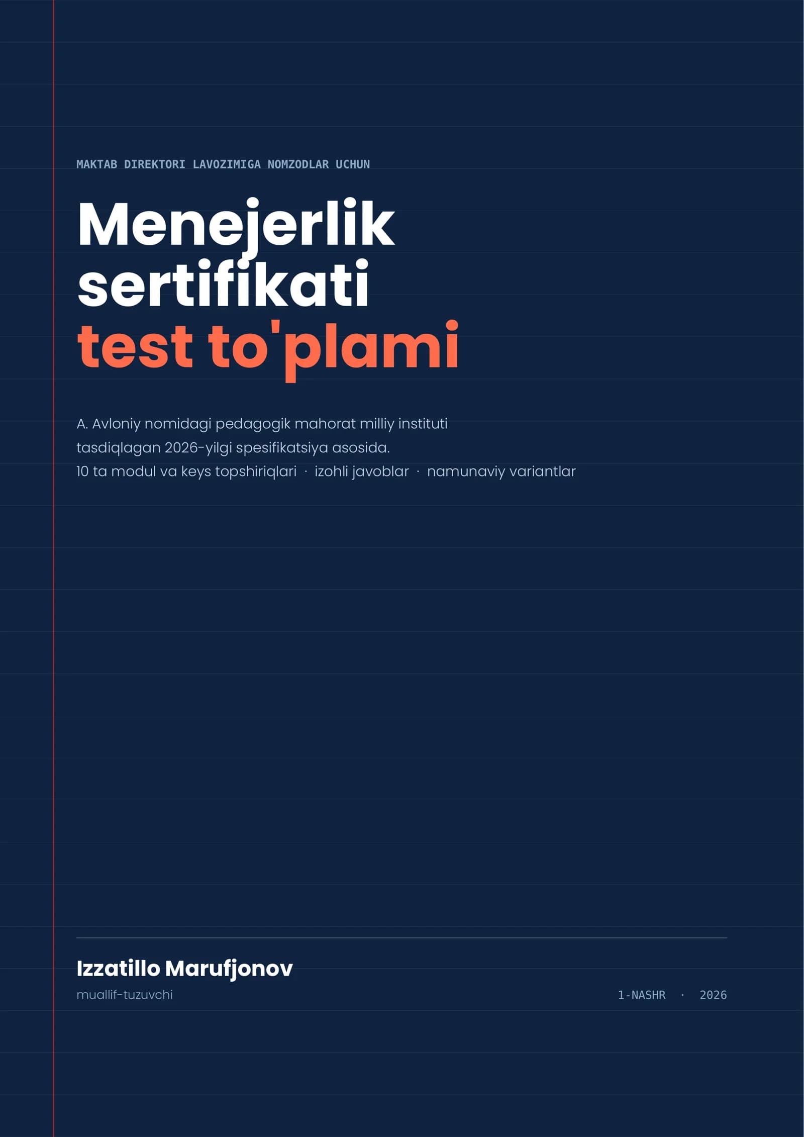 MENEJERLIK SERTIFIKATI — TEST TO'PLAMI