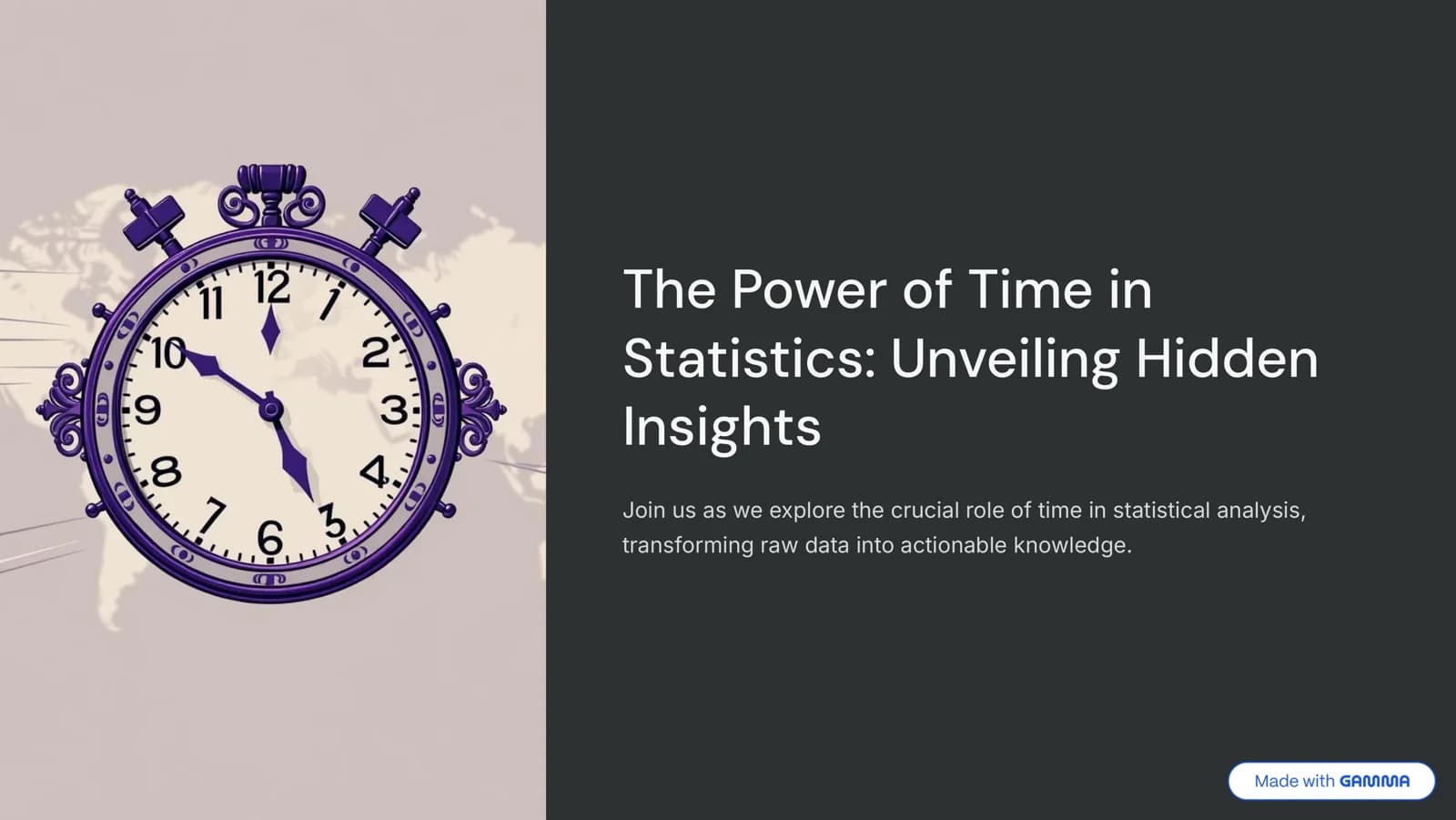 The Power of Time in Statistics