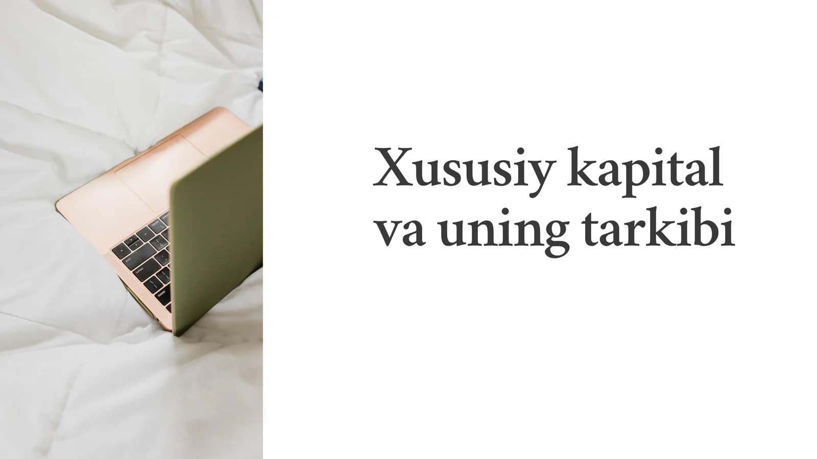 Xususiy kapital va uning tarkibi