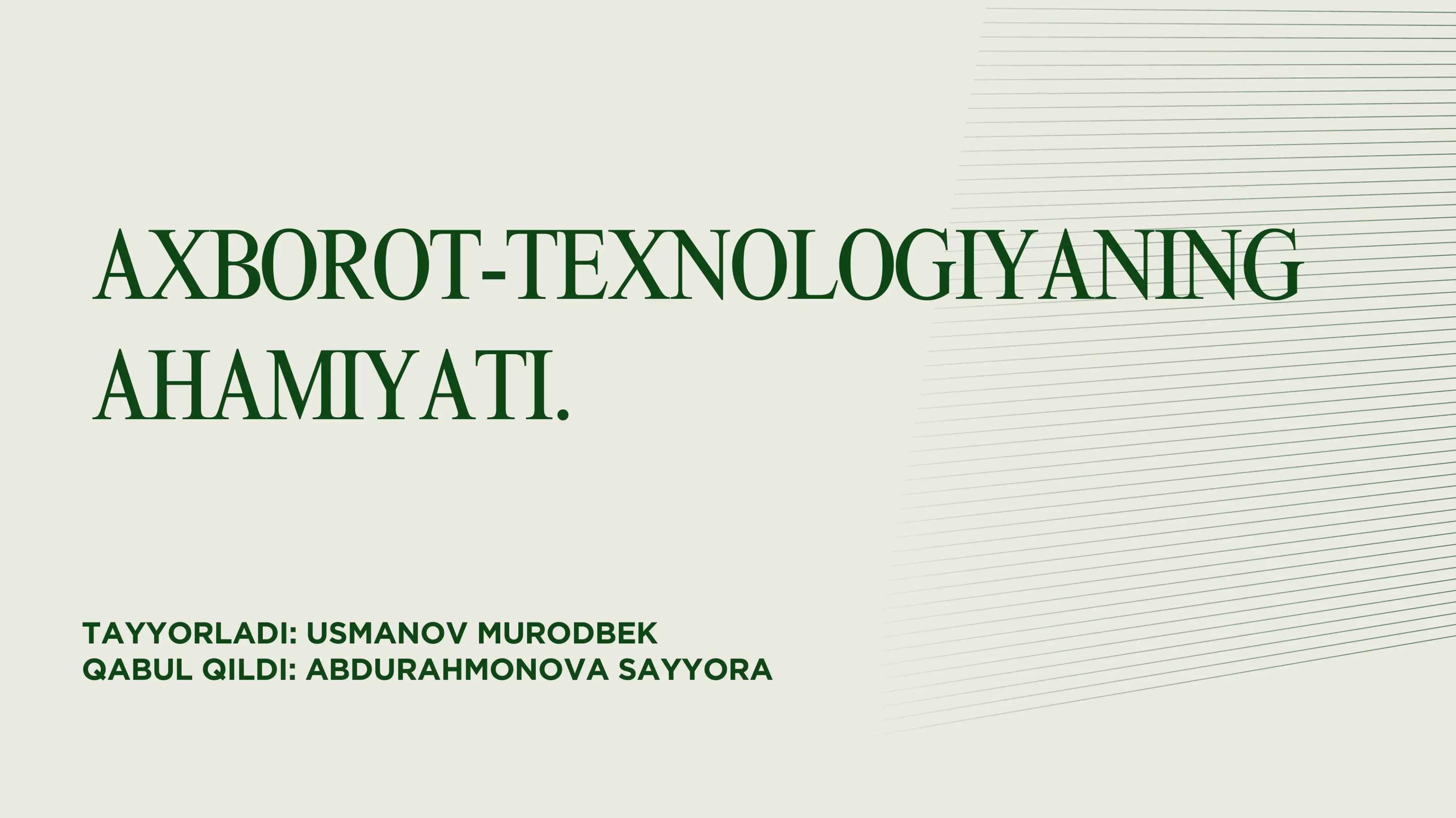 Axborot texnologiyasi