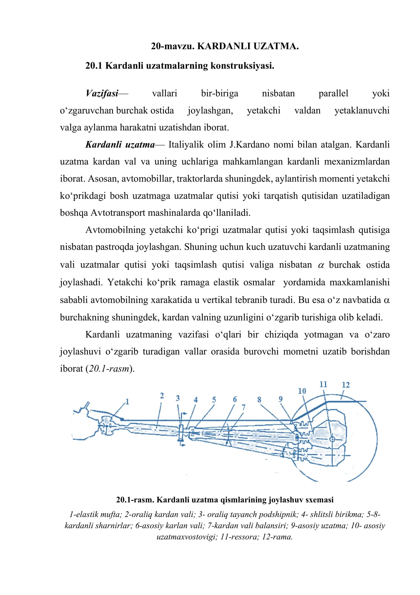 KARDANLI UZATMA