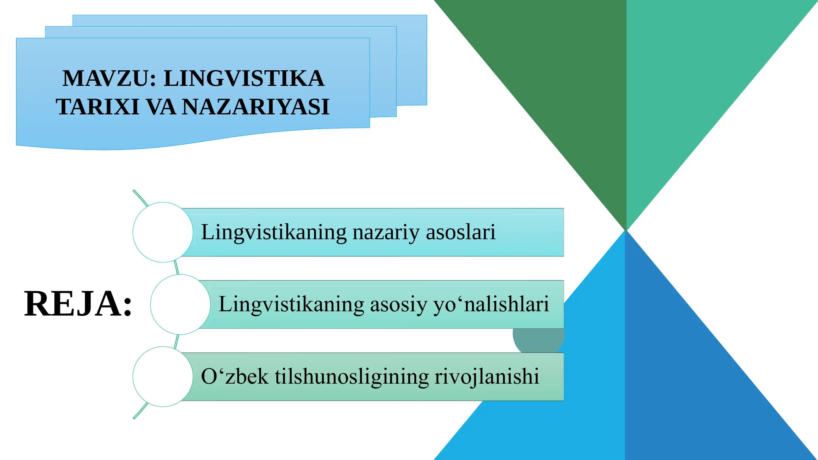 LINGVISTIKA TARIXI VA NAZARIYASI