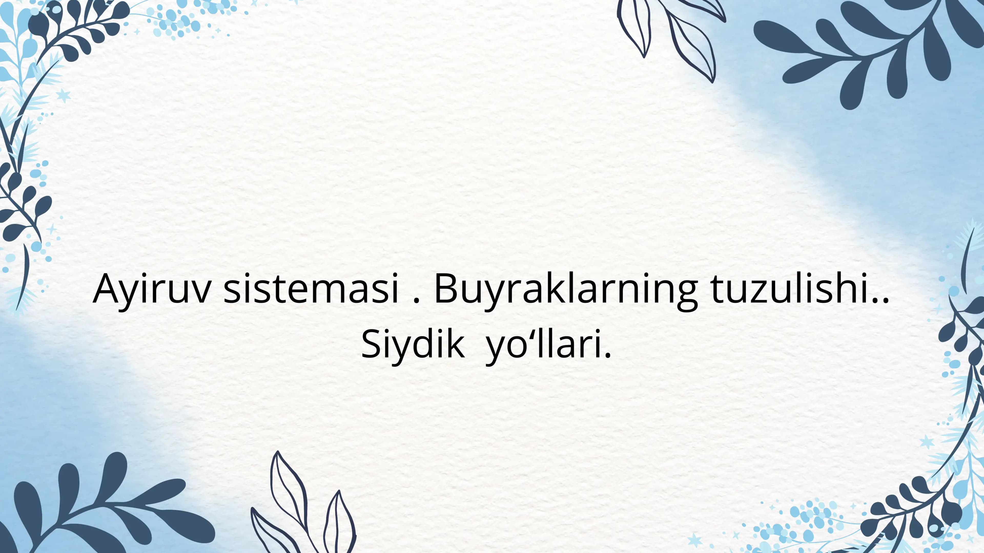 Ayiruv sistemasi,buyraklar