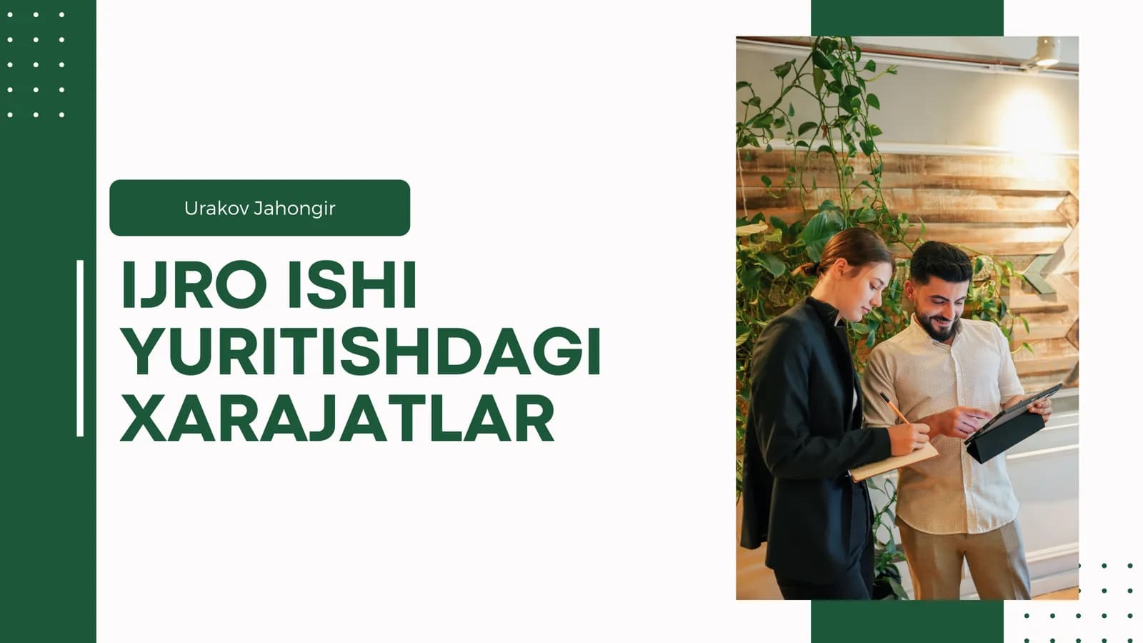 IJRO ISHI YURITISHDAGI XARAJATLAR