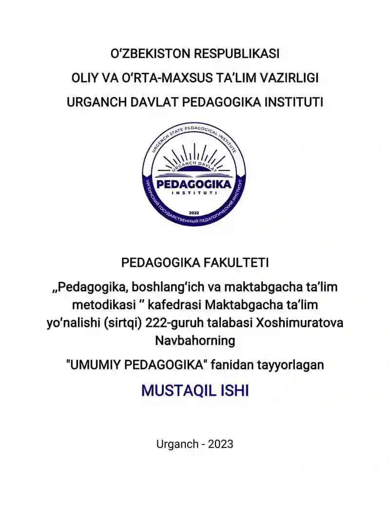 Taʼlim tashkilotlari pedagog xodimlarining huquqiy maqomi.