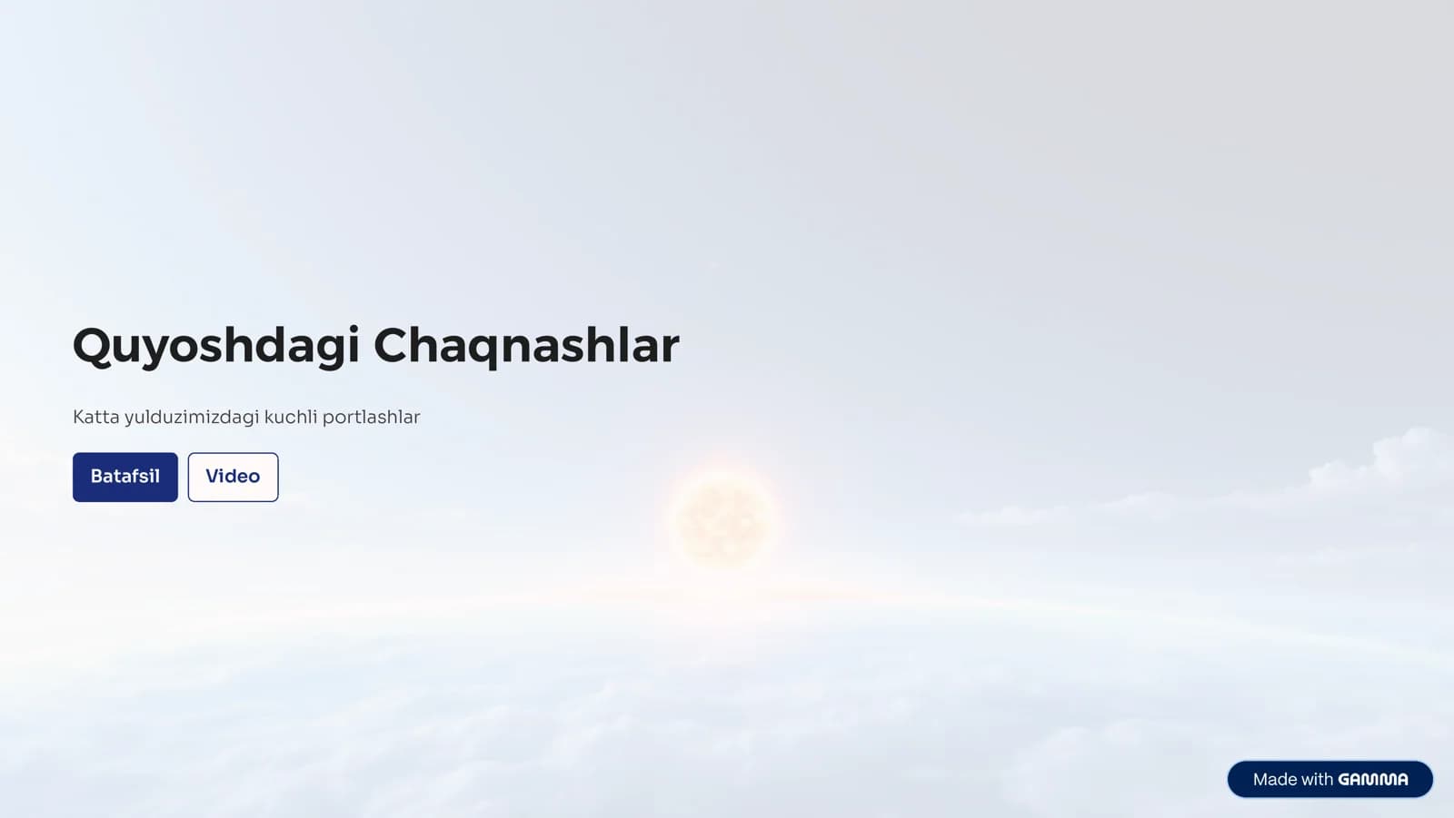 Quyoshdagi chaqnashlar