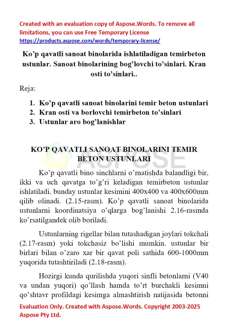 Temir­beton ustunlar
