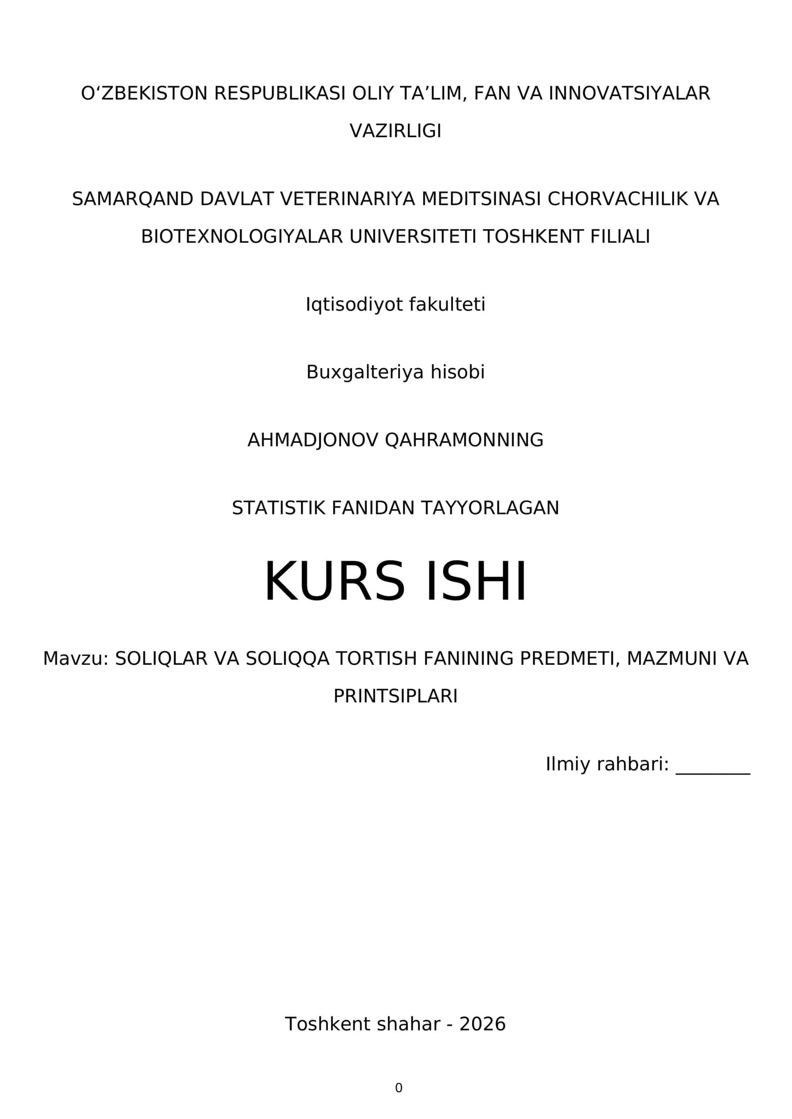 SOLIQLAR VA SOLIQQA TORTISH FANINING PREDMETI
