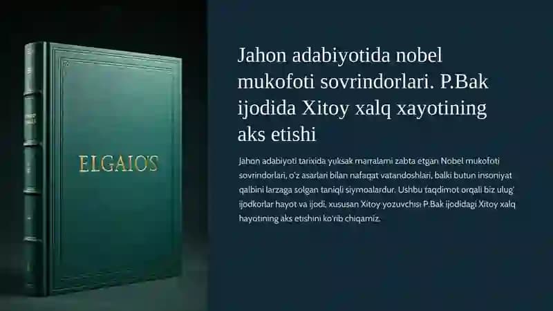 P.Bak: Nobel Mukofoti Sovrindori