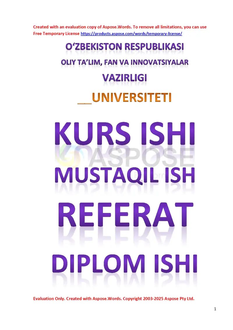 Kurs ishi: Faoliyat psixologiyasi