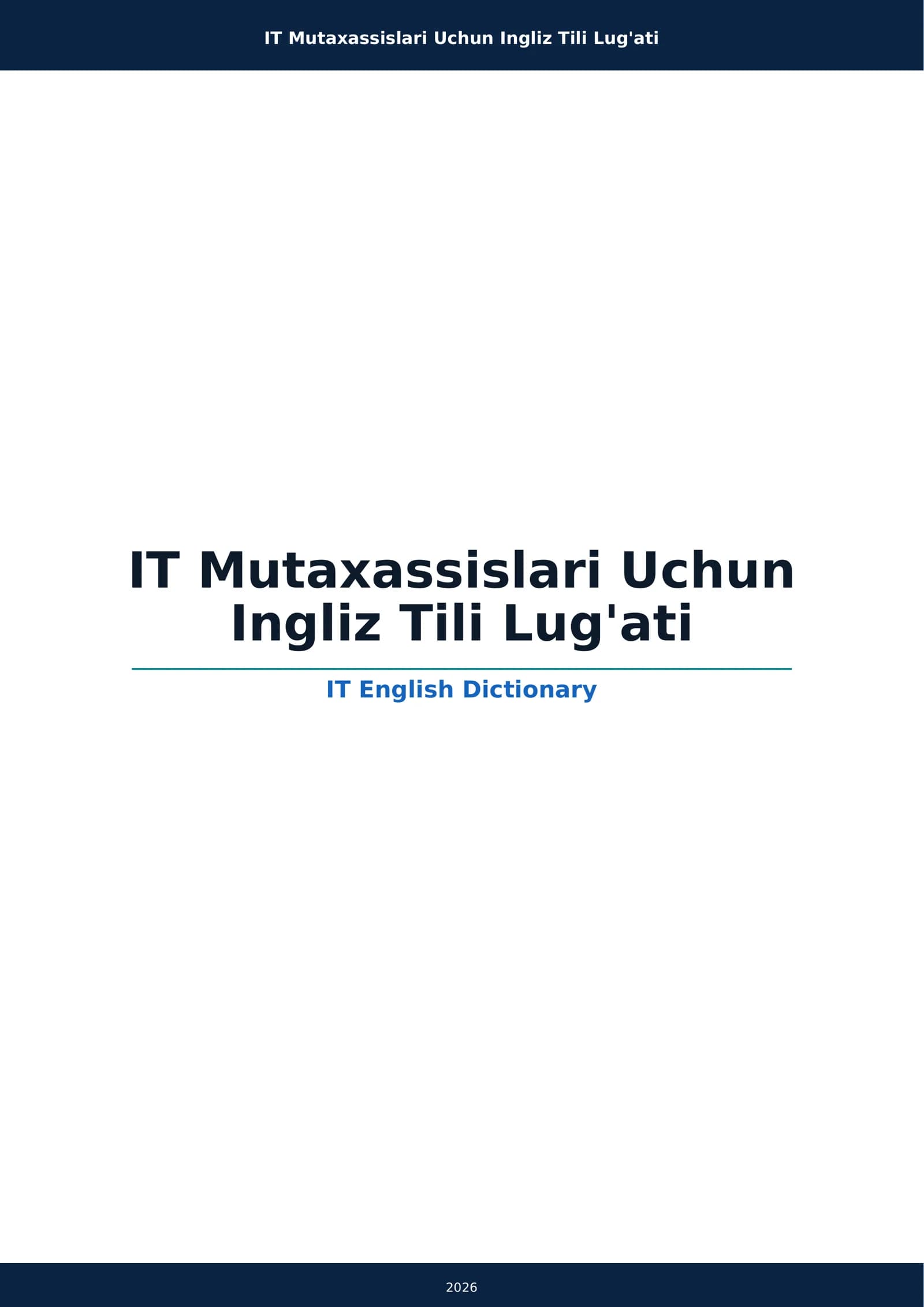 IT Mutaxassislari Uchun Ingliz Tili Lug'ati